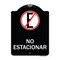 Signmission Spanish Parking No Estacionar No Parking W/ Graphic Heavy-Gauge Aluminum Sign, 24" H, BW-1824-22882 A-DES-BW-1824-22882 - alternate 1